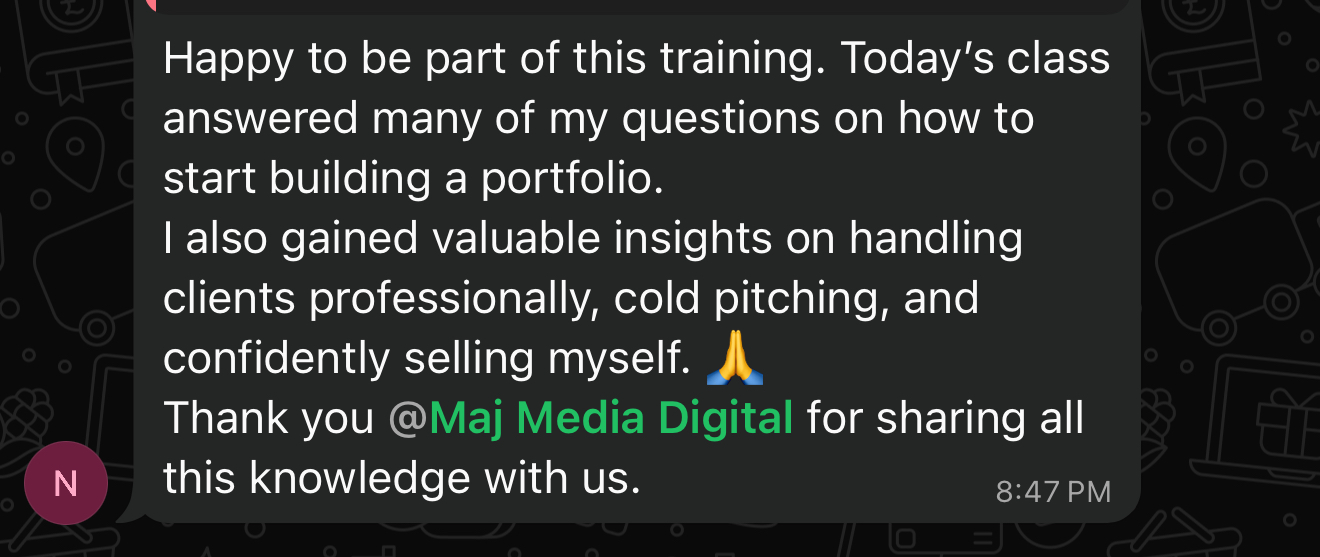 Student review of the business and client-handling class
